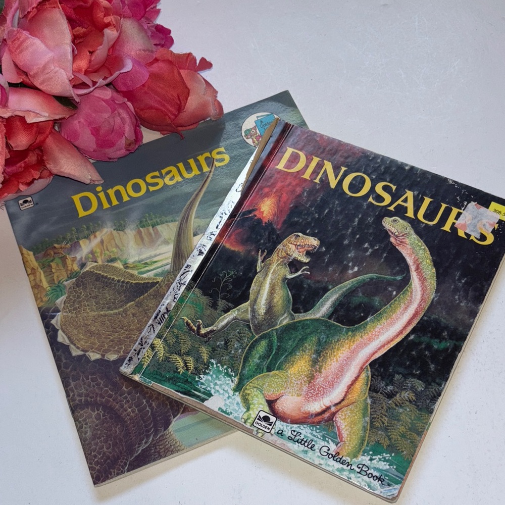 Little Golden Book Dinosaurs Set Vintage Little Golden Book Dinosaurs